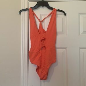 Salmon one piece swimsuit. Size: Small. Brand: Isabella Rose